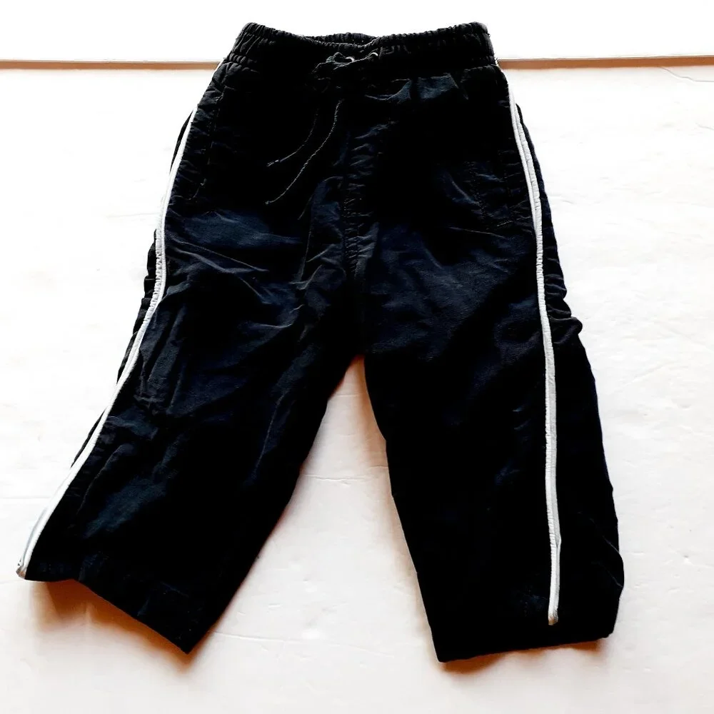 Gymboree Boys Pants Athletic Navy Blue Nylon Elastic Waist Pull On 12-18 Months